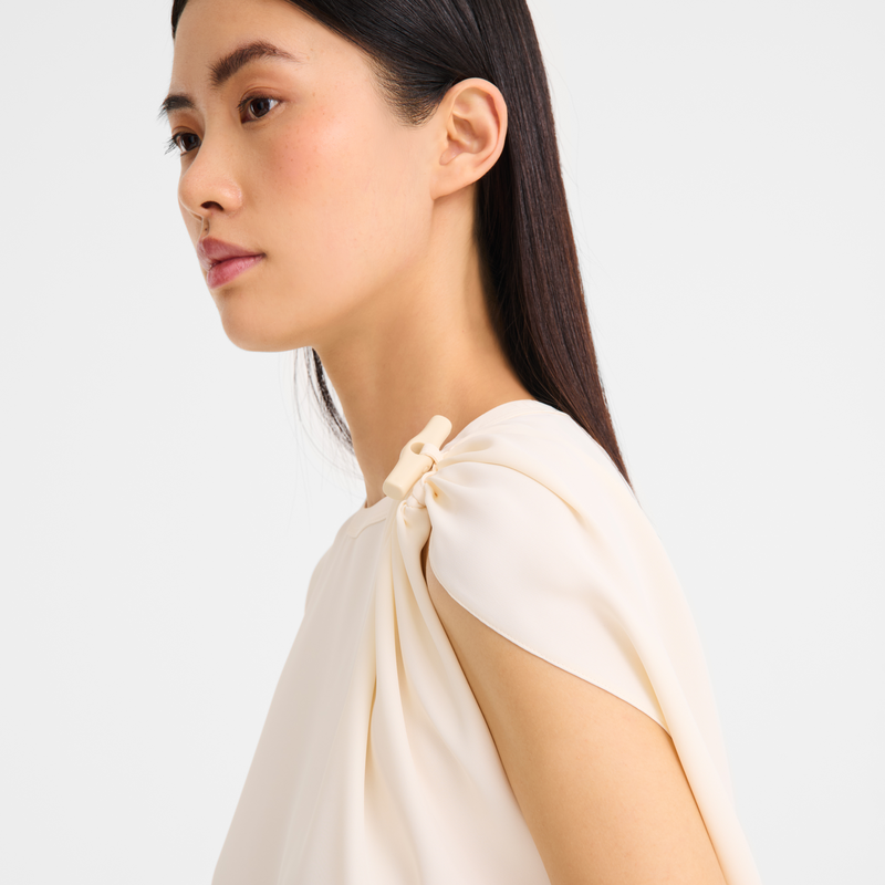 Top , Ecru - Fluid crepe  - View 4 of  5