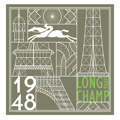 Eiffel Tower 1948 Silk scarf 50 , Artichoke - Silk