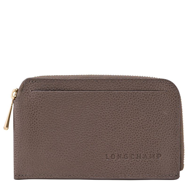 Le Foulonn&eacute; Card holder , Taupe - Leather  - View 1 of  2