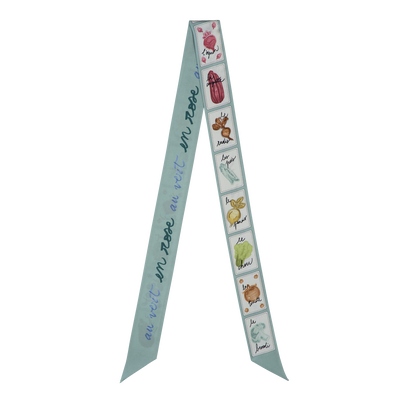 Pink and Green Headband , Vervain - Silk
