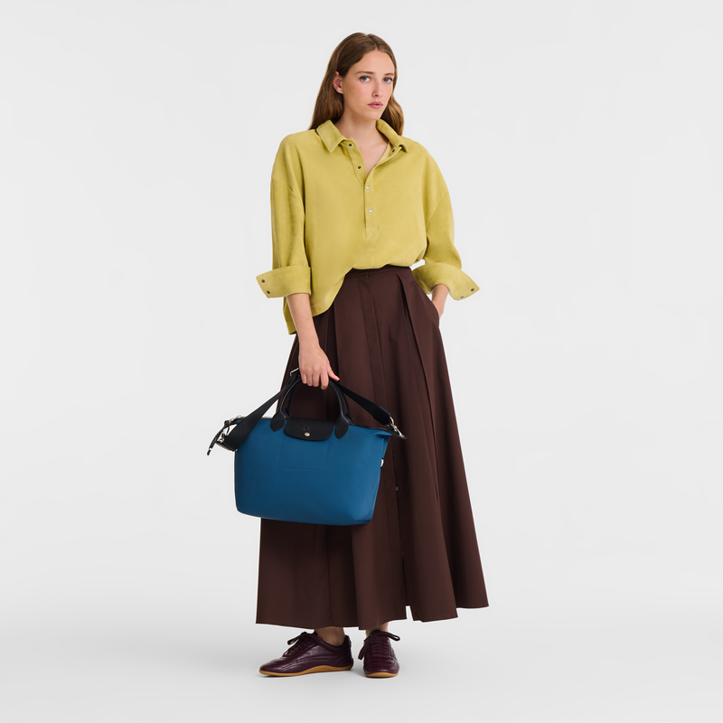 Le Pliage Energy L Handbag , Ink blue - Recycled canvas  - View 2 of  4