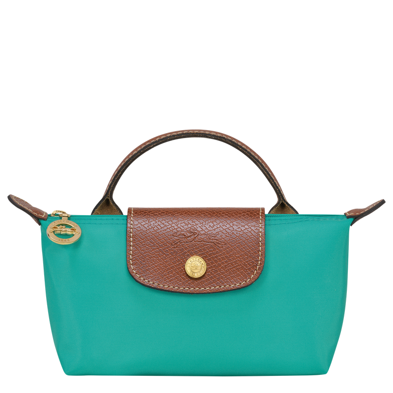 Le Pliage Original Pouch with handle , Turquoise - Recycled canvas  - View 1 of  5