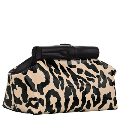 Le Roseau S Pouch , Black/Beige - Leather