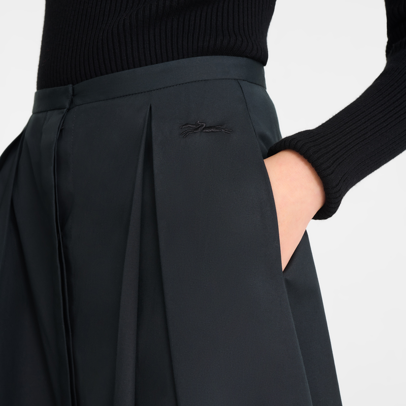 Midi skirt , Black - Cotton poplin  - View 5 of  5