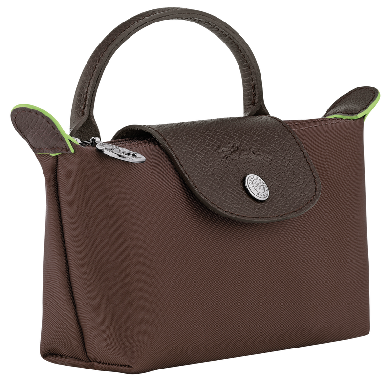 Le Pliage Green Pouch with handle , Mocha - Recycled canvas  - View 3 of  6