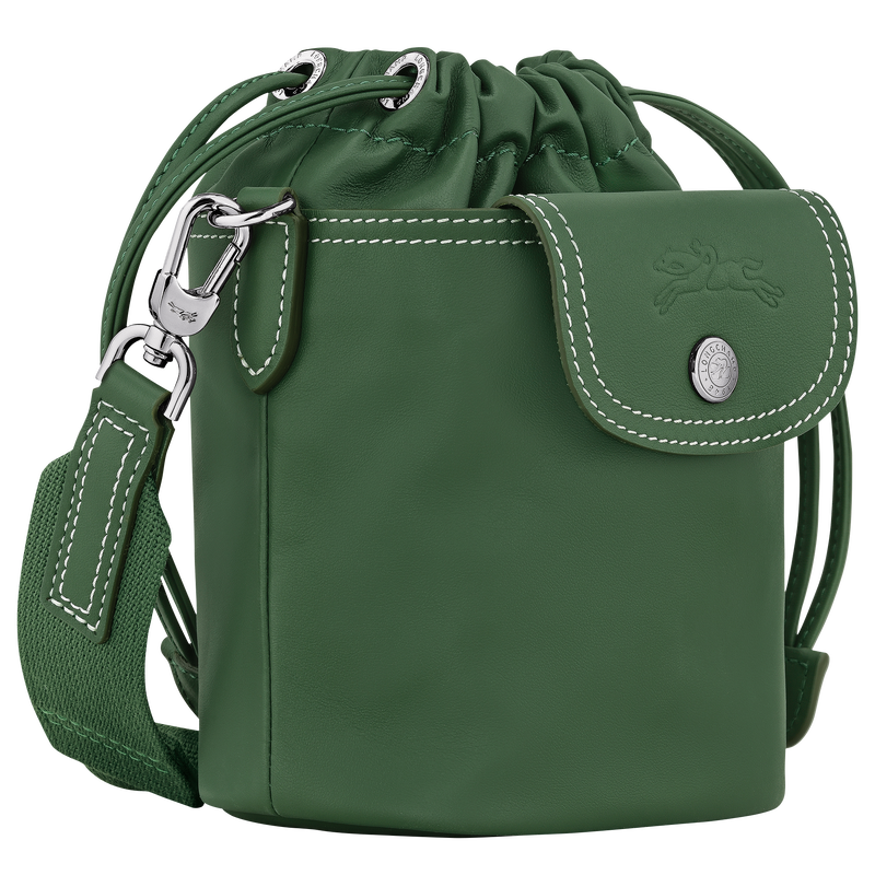 Le Pliage Xtra XS Bucket bag , British Green - Leather  - View 3 of  6