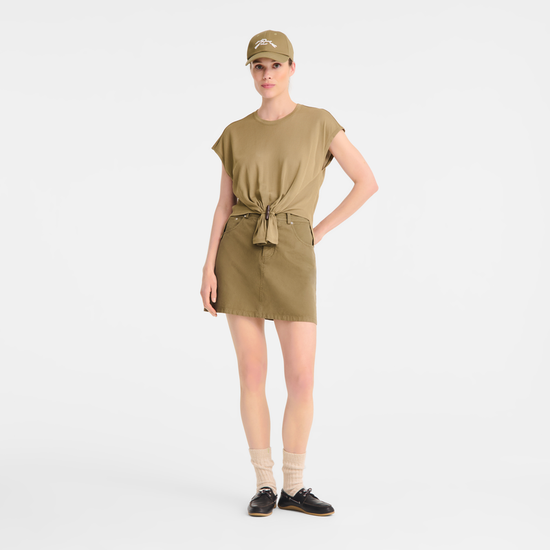 Skirt , Caramel - Overdyed cotton  - View 2 of  3