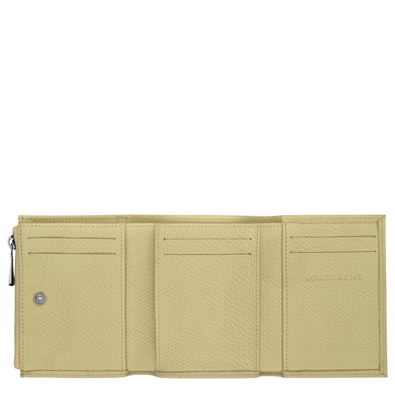 Le Roseau Compact wallet , Pistachio - Leather  - View 3 of  3