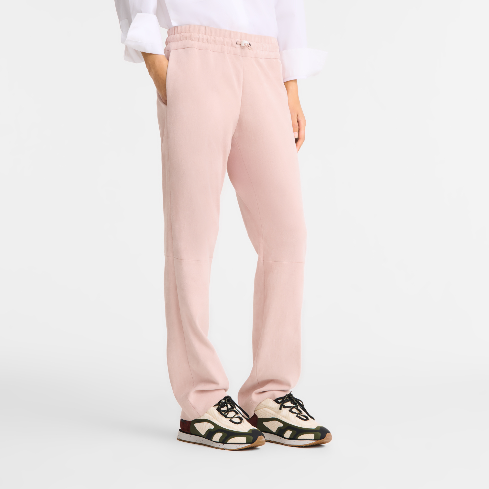 Leather straight pants, Pink - View 4 of
5 - zoom in null Leather straight pants, Pink