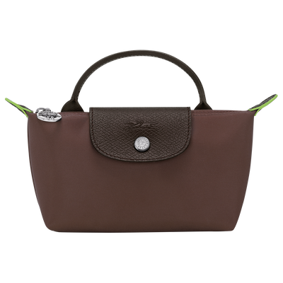 Le Pliage Green Pouch with handle, Mocha