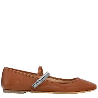 Le Roseau Ballerinas , Bark - Leather