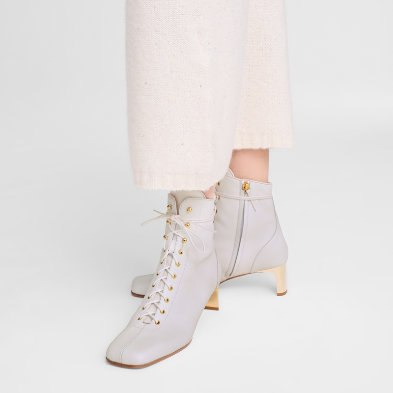 La Patineuse High heel low boots , White - Leather  - View 5 of  5