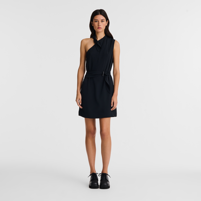 Dress , Black - Fluid crepe