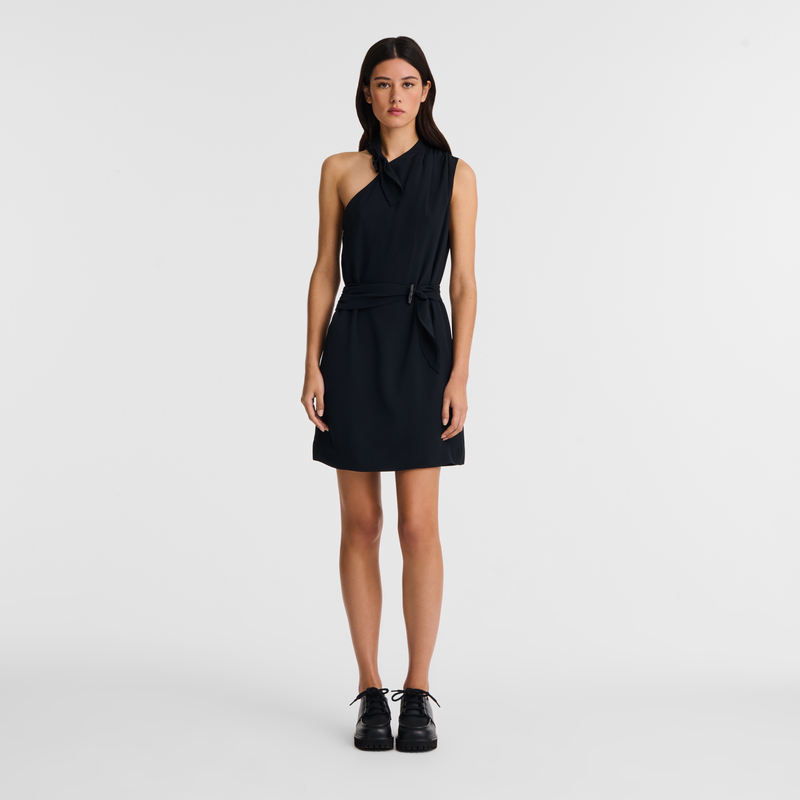 Dress , Black - Fluid crepe  - View 2 of  5