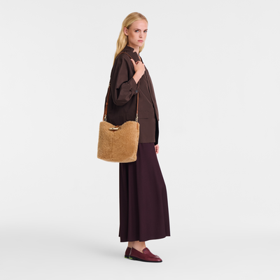 Le Roseau Crossbody bag , Camel - Leather