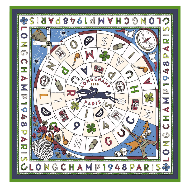 Le Jeu de Cheval Silk scarf 90 , Azure - Silk  - View 1 of  1