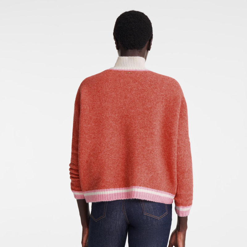 Round collar jumper , Coral/Pink - OTHER  - View 2 of  4