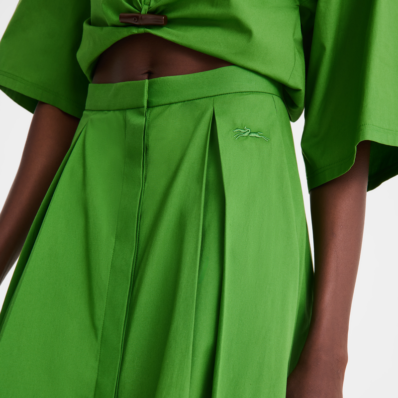 Midi skirt , Matcha - Cotton poplin  - View 5 of  5