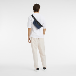 Le Pliage Energy M Belt bag , Navy - Recycled canvas