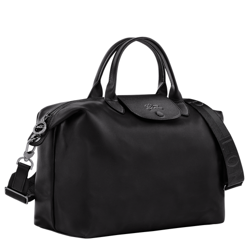 Le Pliage Xtra L Handbag , Black - Leather - View 3 of  6