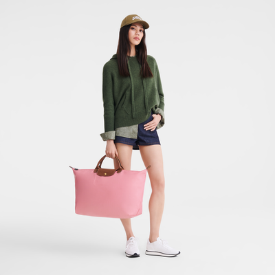 Le Pliage Original L Travel bag , Marshmallow - Recycled canvas