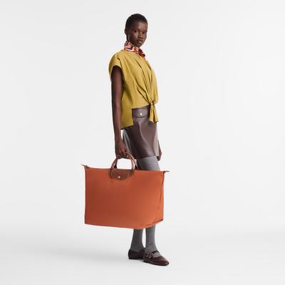 Le Pliage Original XL Travel bag , Brick - Recycled canvas