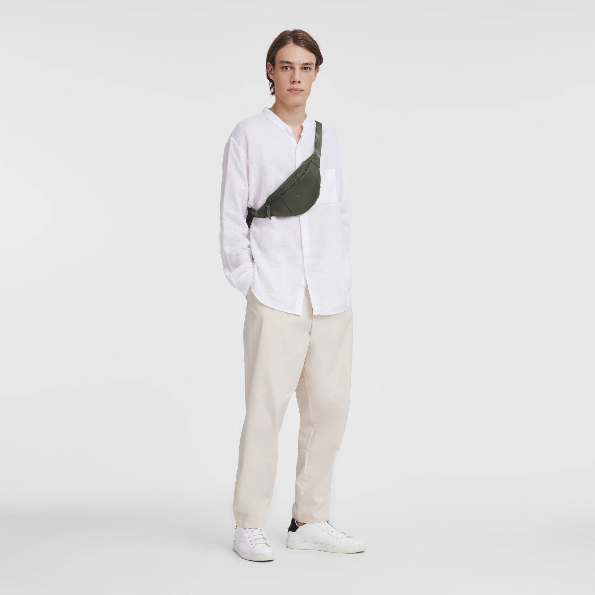 Belt bag S, Khaki - View 2 of 
        4 - zoom in Longchamp 3D Belt bag S, Khaki