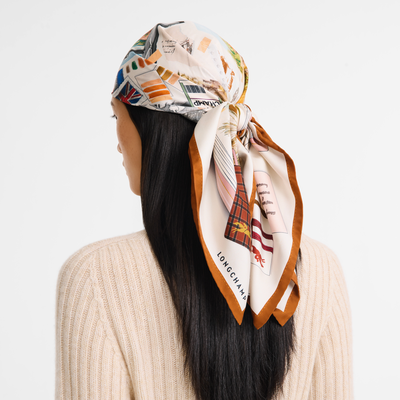 L'Echappée belle Silk scarf 90, Chocolate