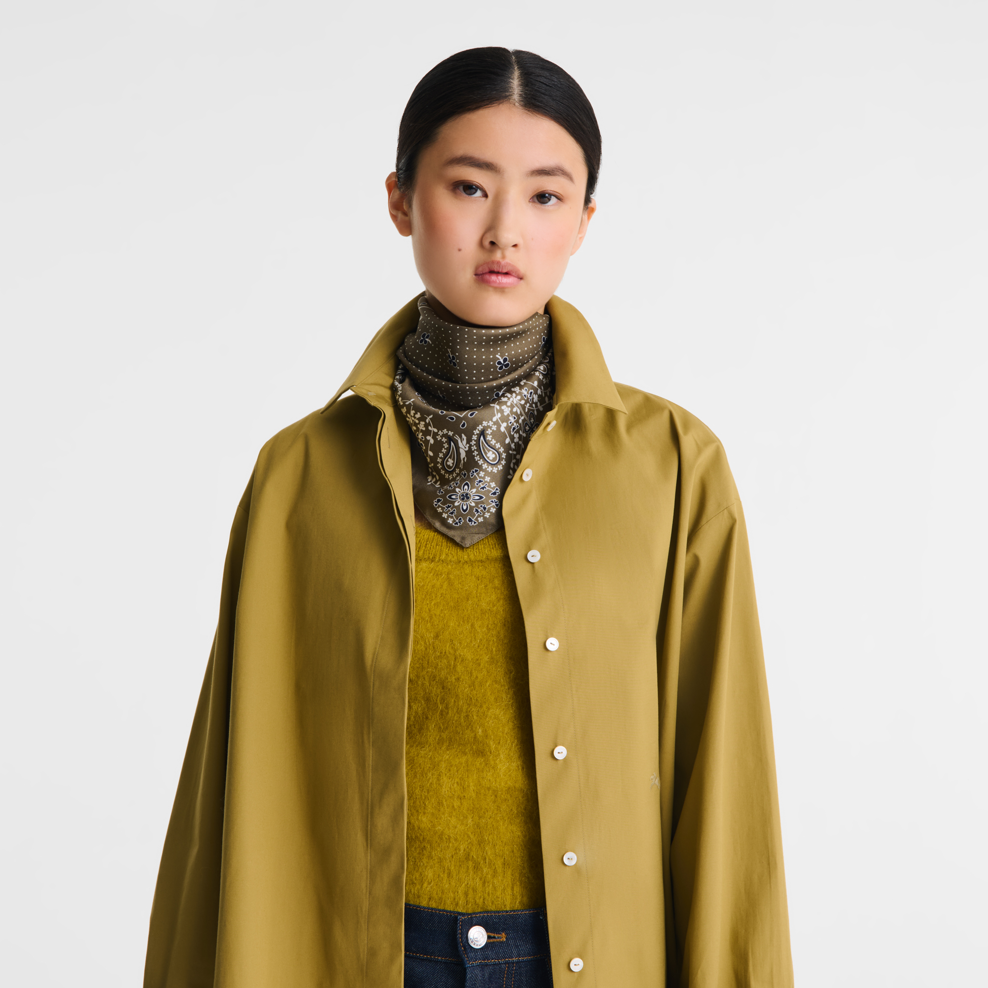 Silk scarf 50, Artichoke - View 2 of 
        2 - zoom in French Bandana Silk scarf 50, Artichoke