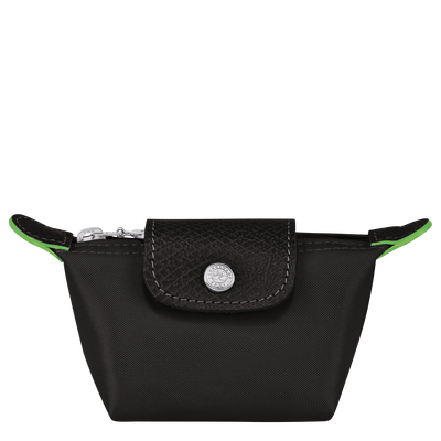 Le Pliage Green Coin purse , Black - Recycled canvas