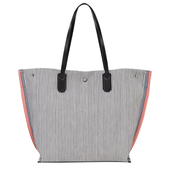 Shopping bag L Roseau Essential Rayé Navy (10090HAG006) | Longchamp TH