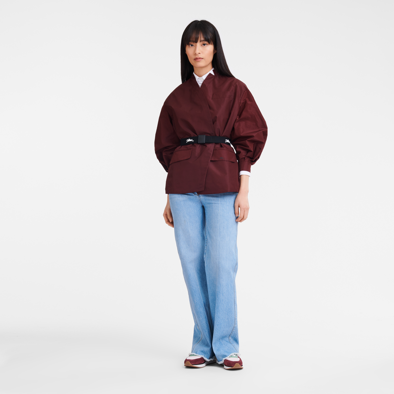 Kimono jacket , Burgundy - Technical taffeta  - View 2 of  4