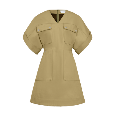 Short dress , Lichen - Double-face gabardine