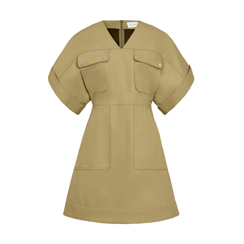 Short dress , Lichen - Double-face gabardine  - View 1 of  5