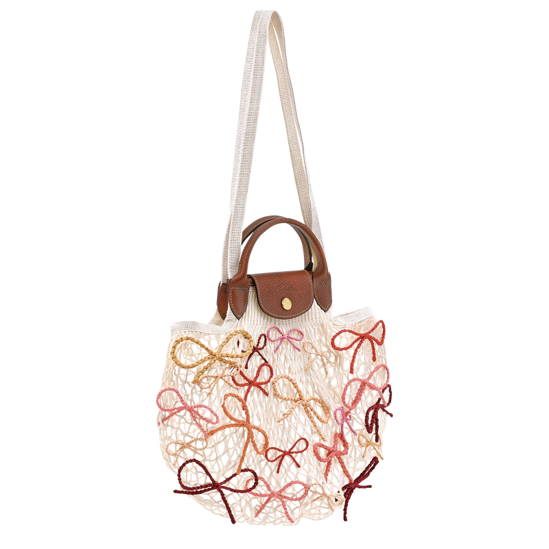 Le Pliage Collection L Mesh bag , Ecru - Canvas  - View 3 of  4