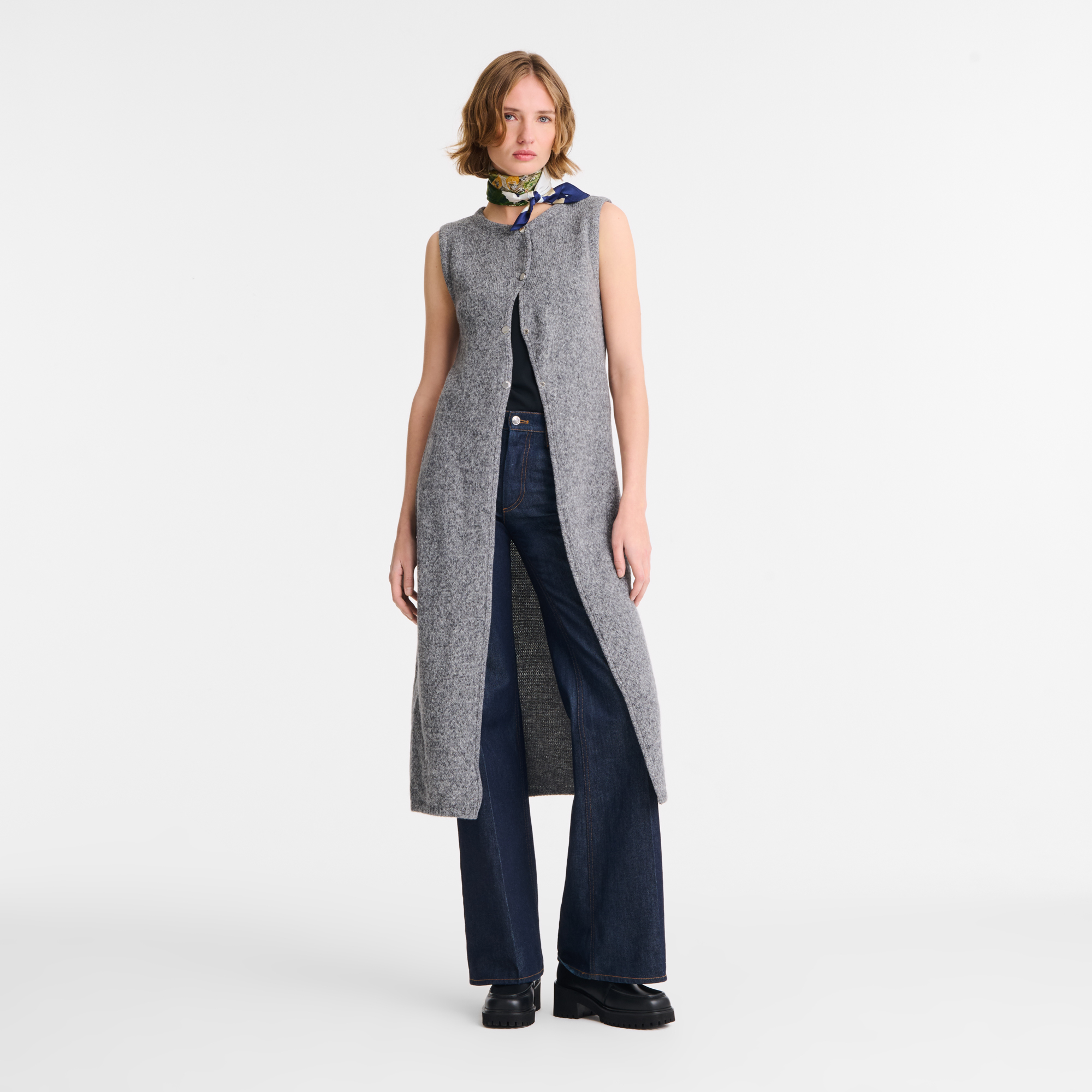 Sleeveless cardigan, Anthracite - View 2 of
5 - zoom in null Sleeveless cardigan, Anthracite