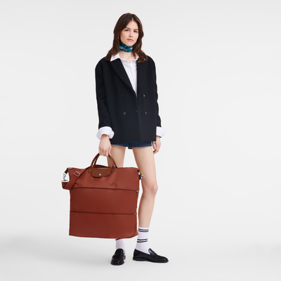 Le Pliage Green Travel bag expandable, Chestnut