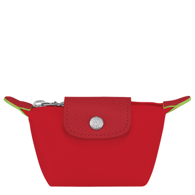 Le Pliage Green Coin purse , Tomato - Recycled canvas