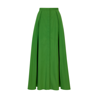 Midi skirt , Matcha - Cotton poplin