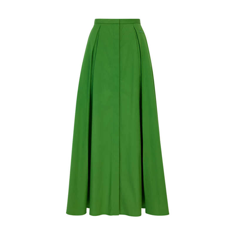 Midi skirt , Matcha - Cotton poplin  - View 1 of  5
