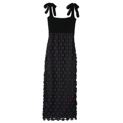 Dress , Black - Macramé crochet