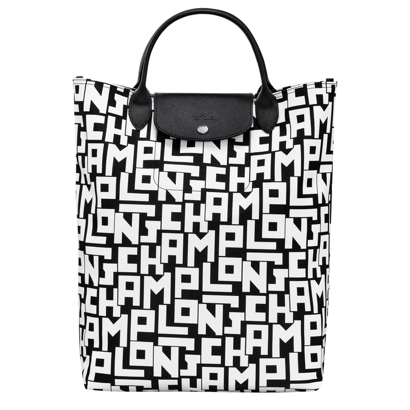 Le Pliage LGP M Tote bag Black White Canvas Longchamp TH