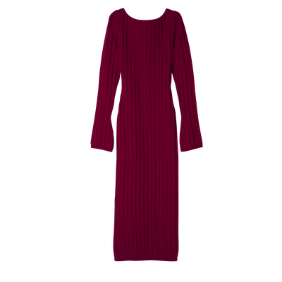 Long dress , Beetroot - Knit
