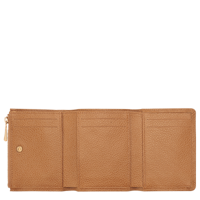 Le Foulonn&eacute; Compact wallet, Pecan