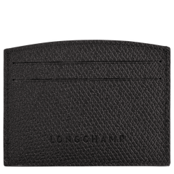 Le Roseau Card holder , Black - Leather