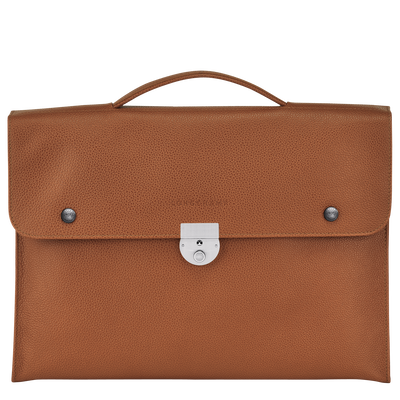 Le Foulonné S Briefcase , Caramel - Leather