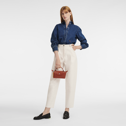 Le Pliage City Pouch with handle , Terracotta - Canvas