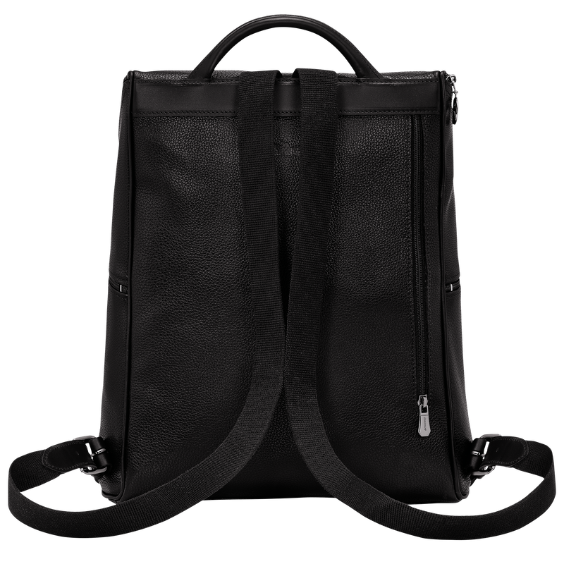 Le Foulonné Backpack , Black - Leather  - View 3 of  4