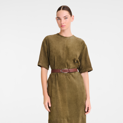 Le Foulonn&eacute; Ladies' belt , Coffee - Leather