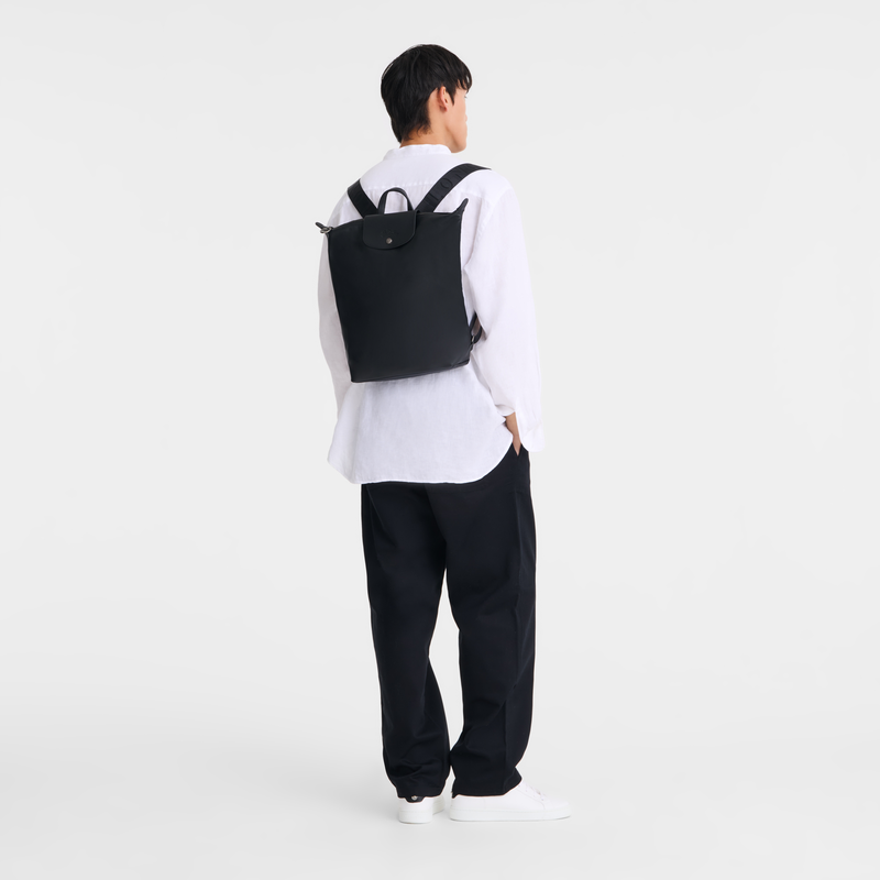 Le Pliage Xtra M Backpack , Black - Leather  - View 2 of  6